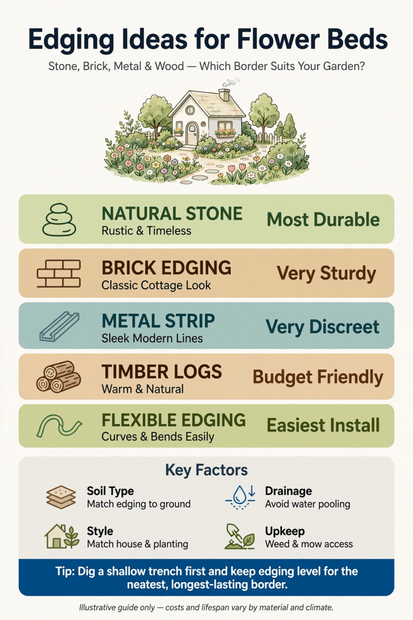 edging ideas for flower beds
