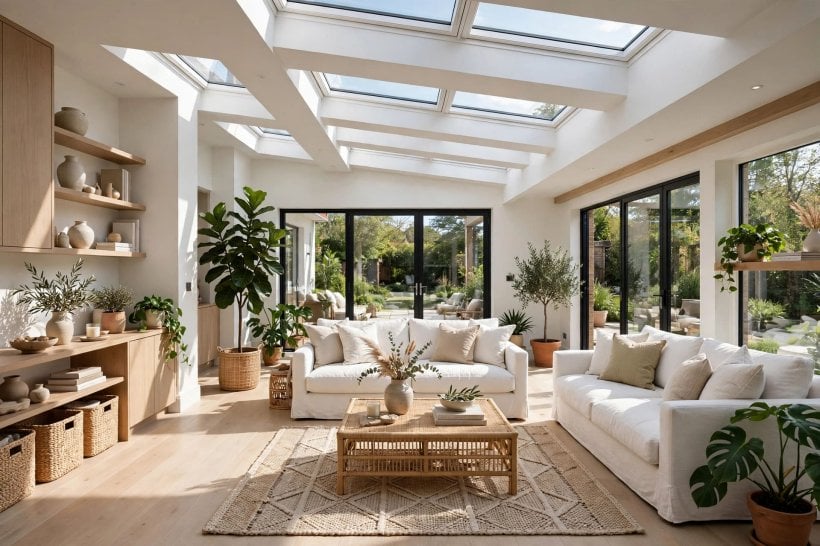 family room addition pictures: bright seating area opening onto the garden