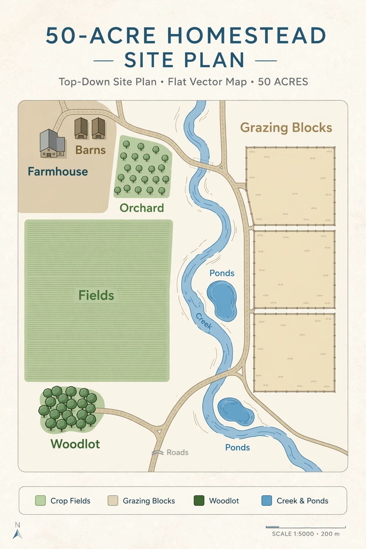 fifty acre homestead layout