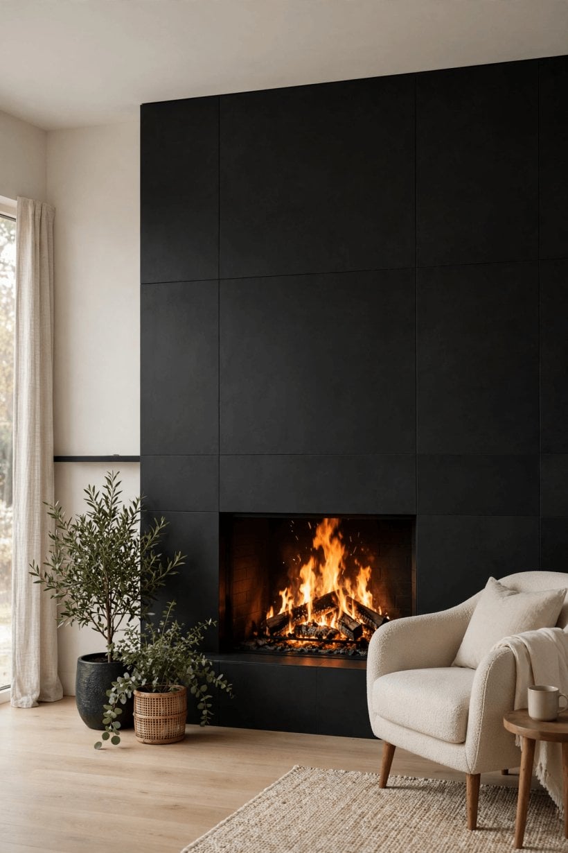 covering brick fireplace with tile