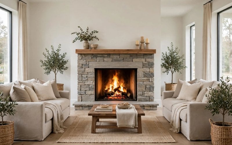 fireplace width
