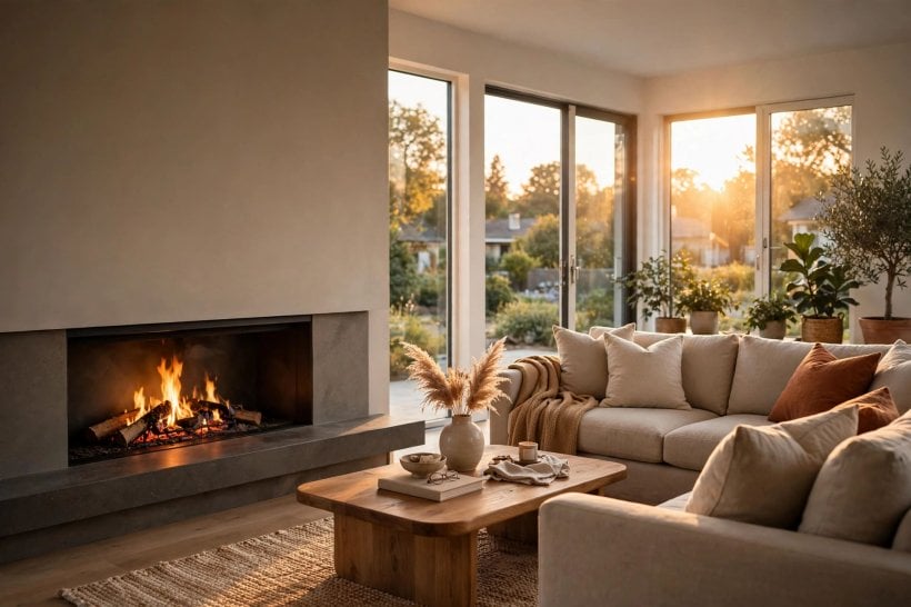 fireplace width: long low electric fireplace format in a wide shallow room