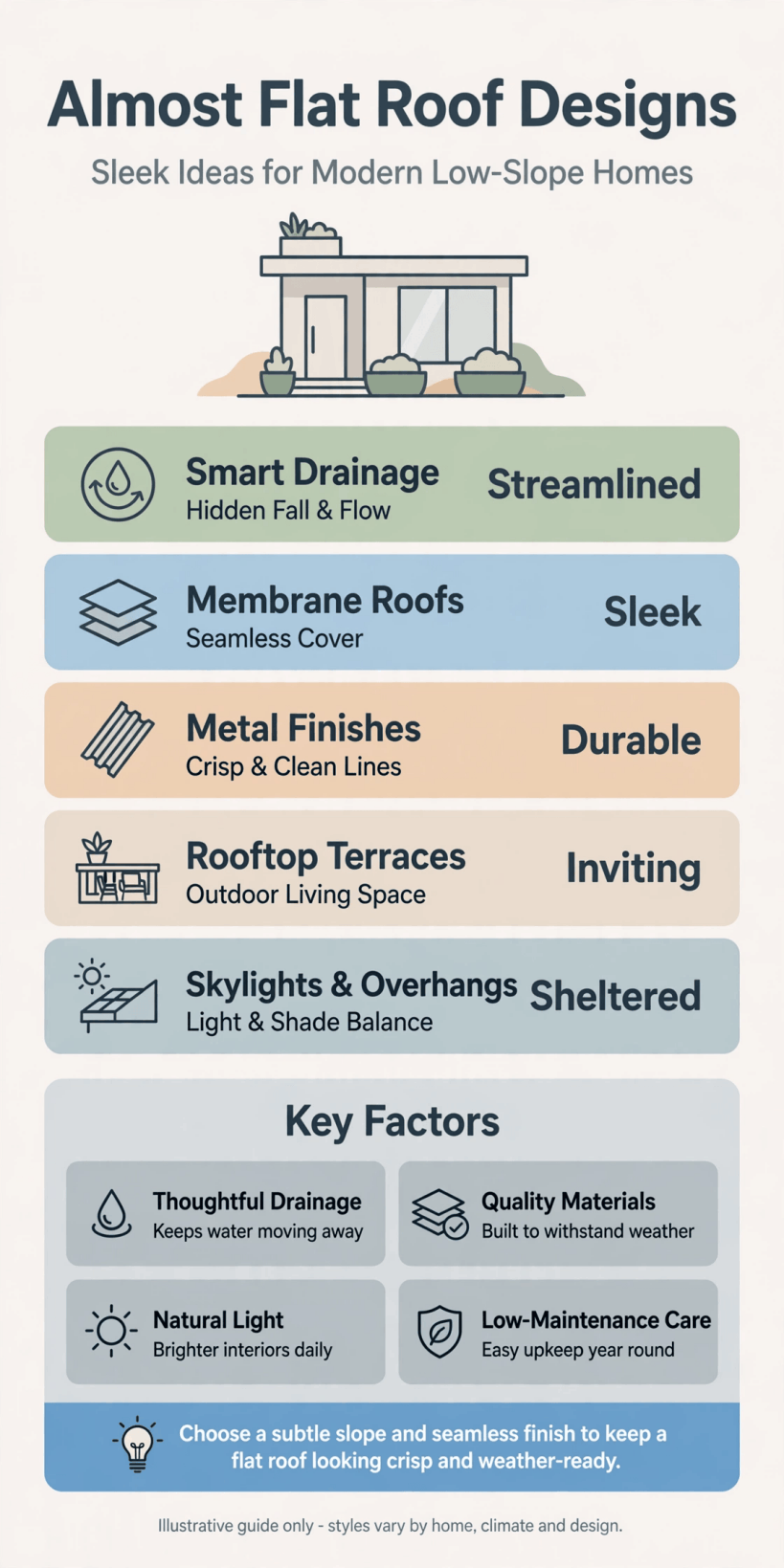 almost flat roof designs