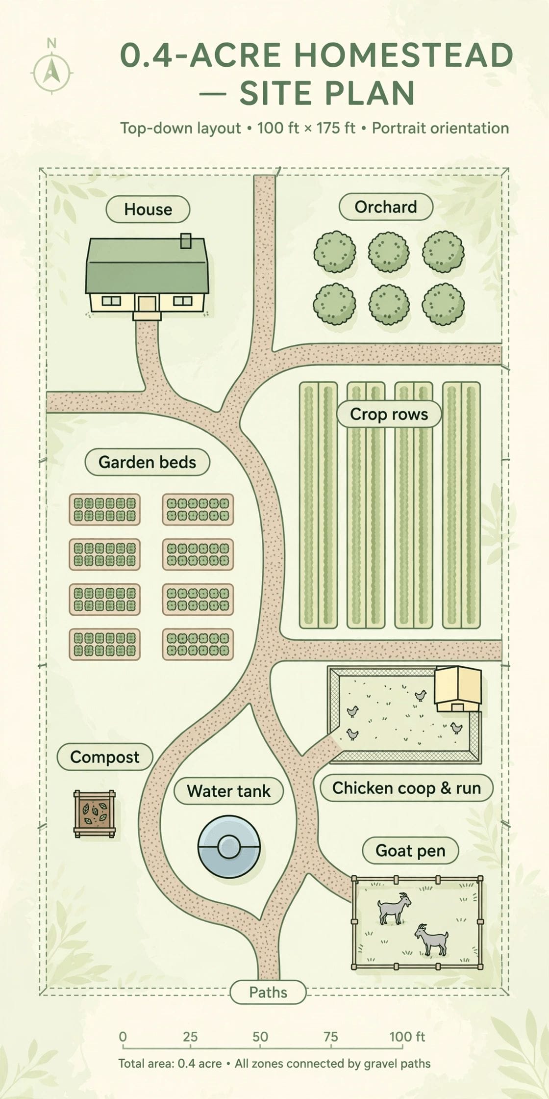 four tenths acre homestead layout