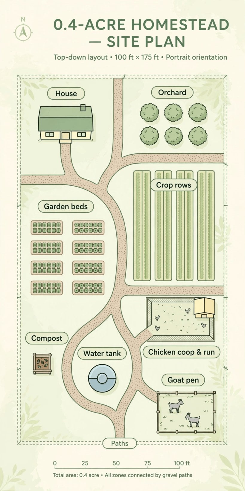 four tenths acre homestead layout