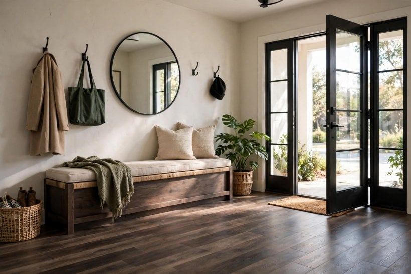fusion hybrid flooring reviews: hybrid planks laid across a living room floor