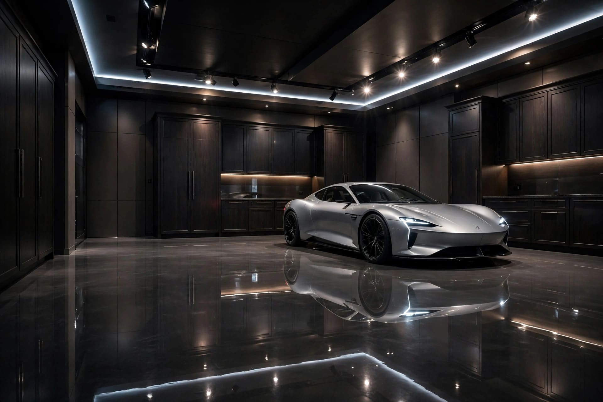 garage design ideas: two-car layout with clear parking bays and walking space