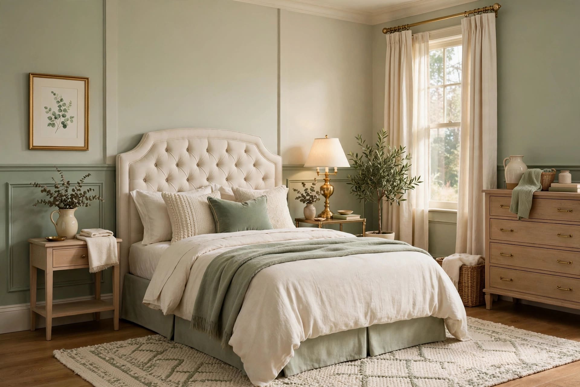 girls bedroom: gallery wall with framed art and bunting