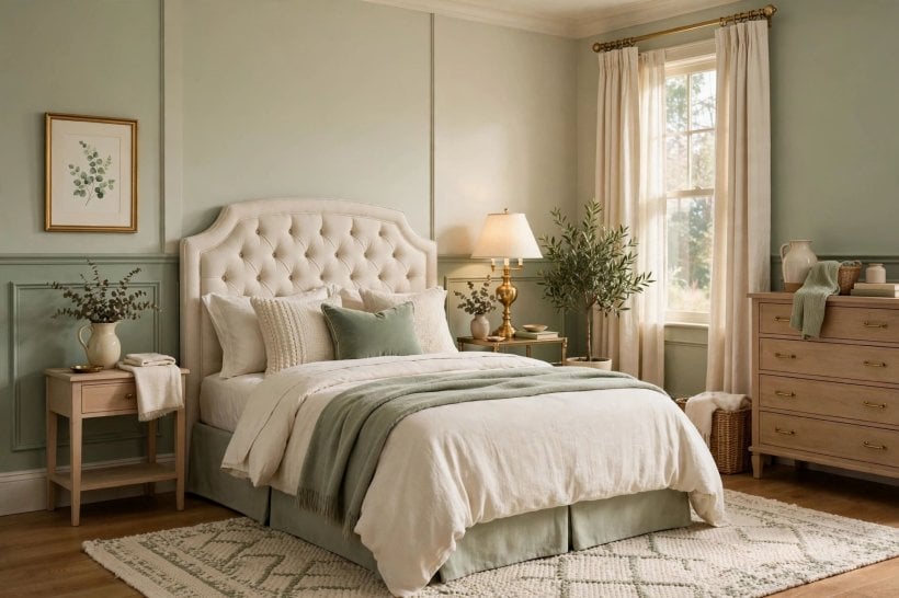girls bedroom: gallery wall with framed art and bunting
