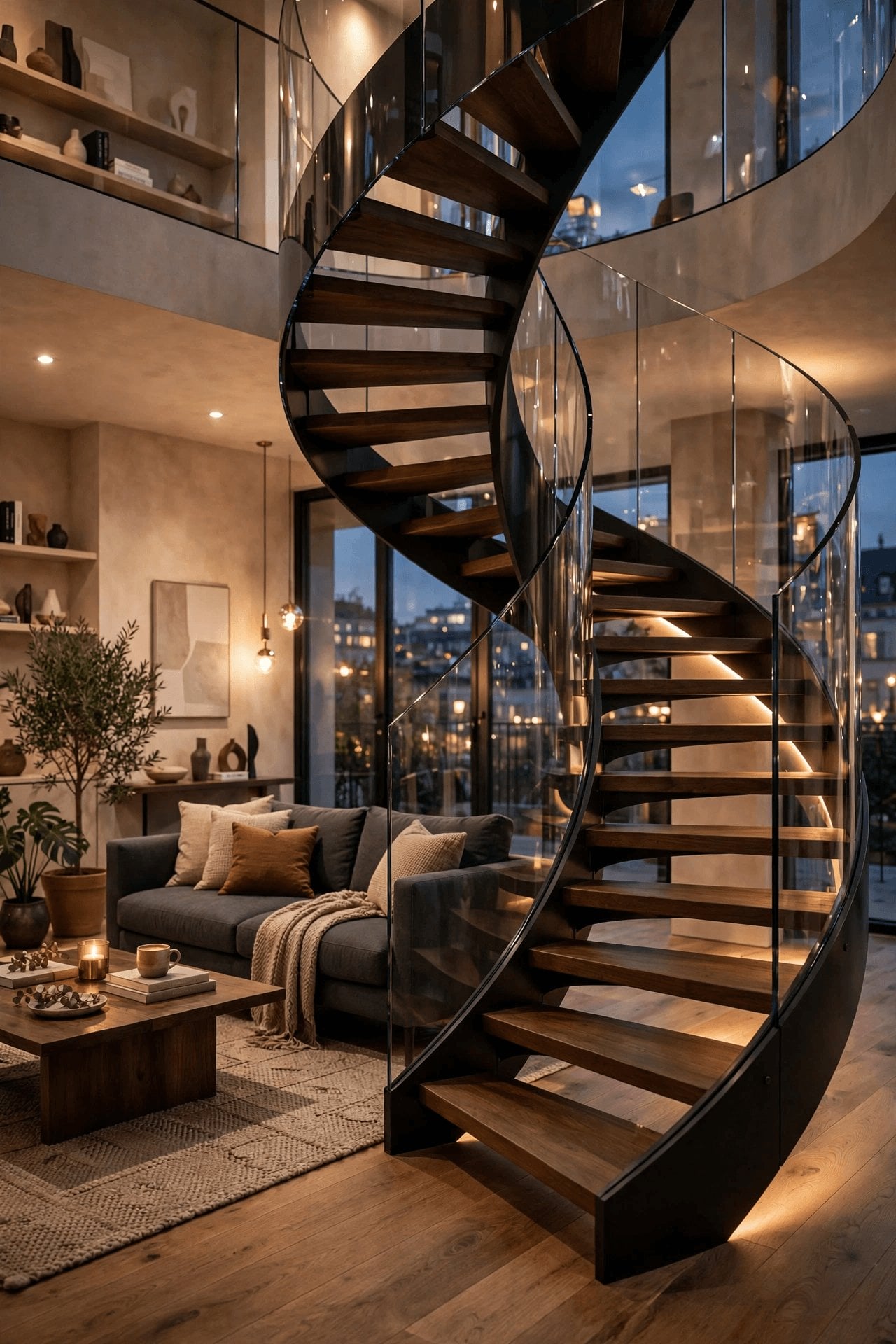 glass staircase
