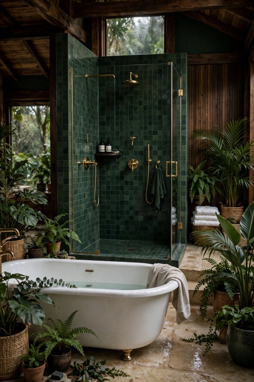 green master bathroom
