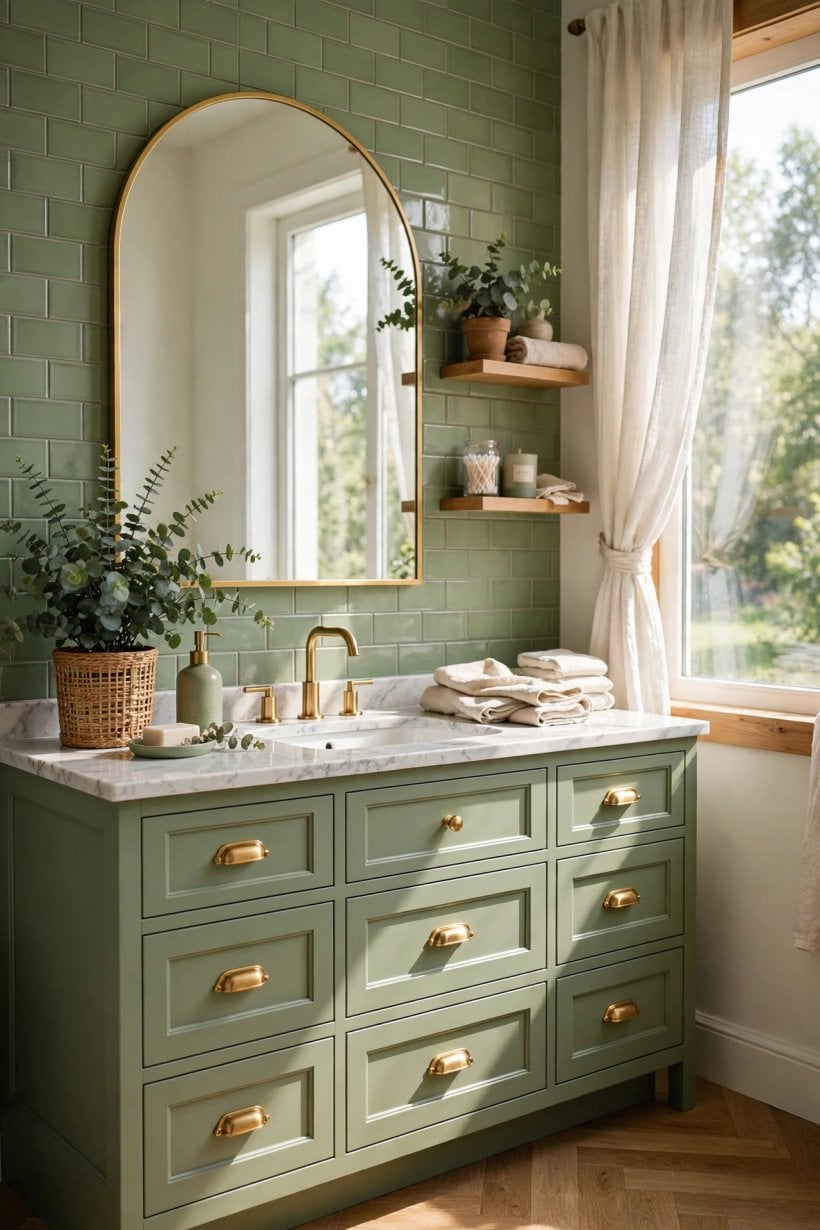 green master bathroom