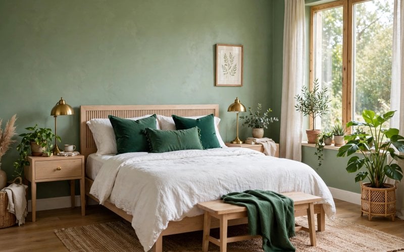 green bedroom