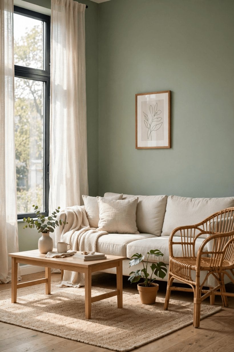 rooms with green walls