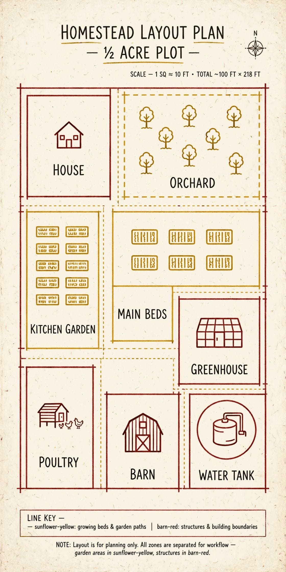 half acre homestead layout
