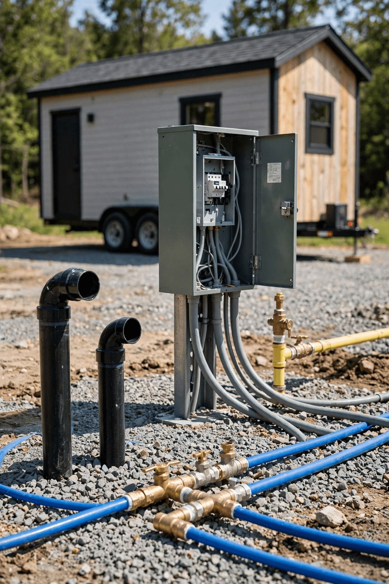 hidden costs tiny house living pin showing utility hookups and site fees adding up