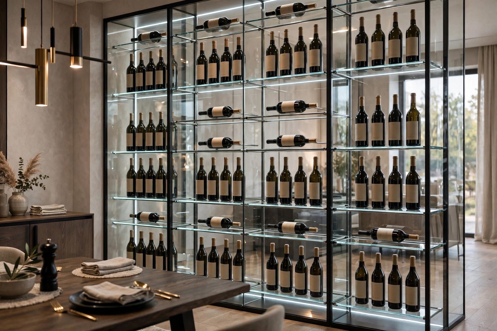 home wine cellar ideas: wooden cubby racking filled with bottles