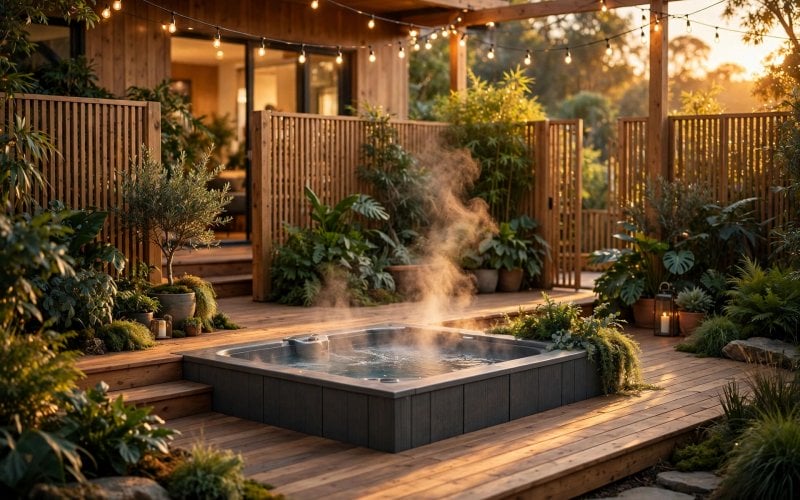 deck designs with hot tub
