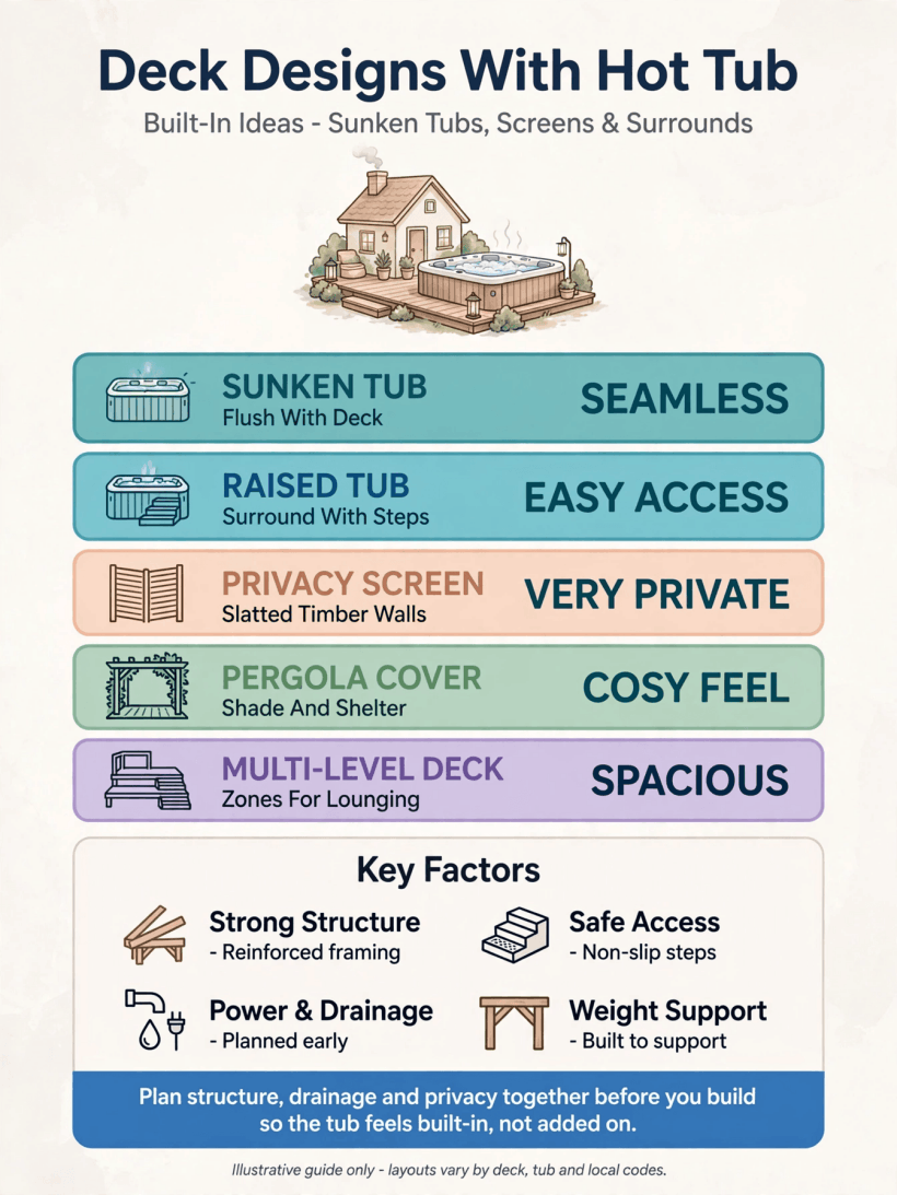 deck designs with hot tub