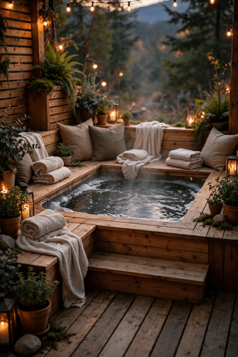 deck designs with hot tub