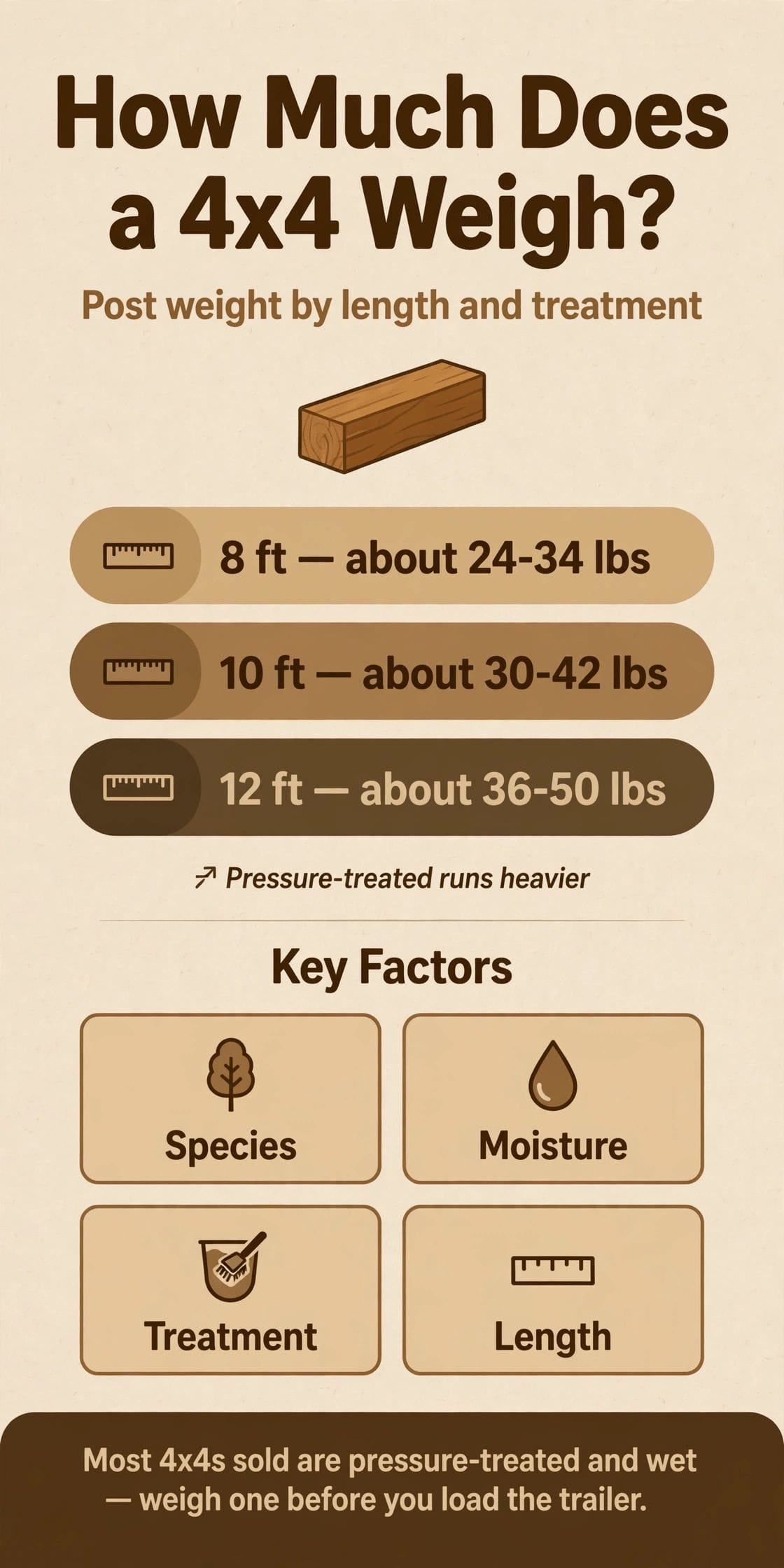 how much does a 4x4 post weigh