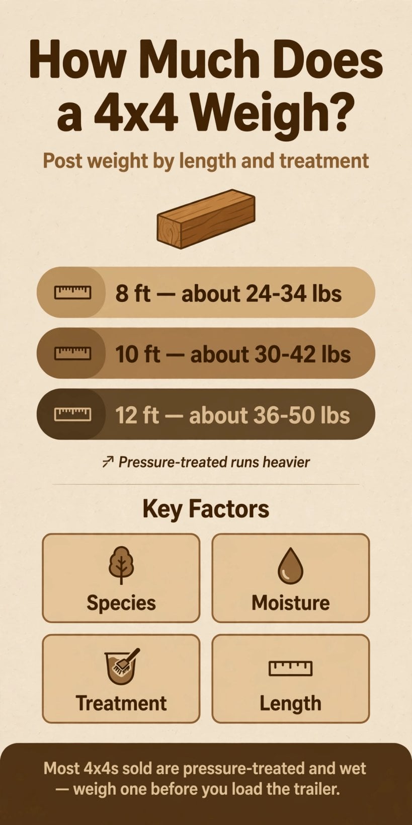 how much does a 4x4 post weigh