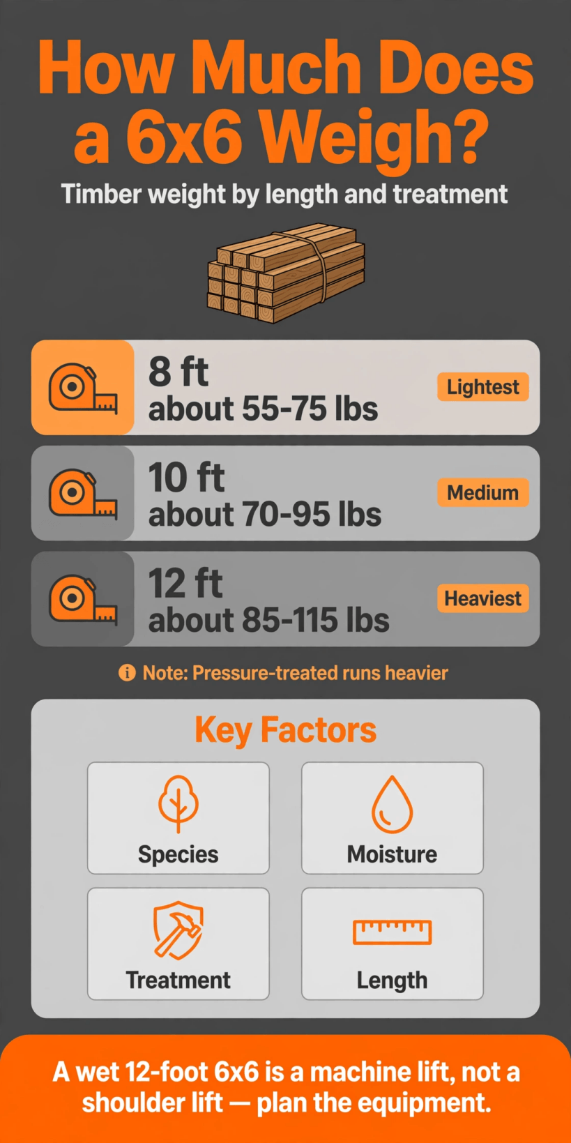 6x6x12 post weight