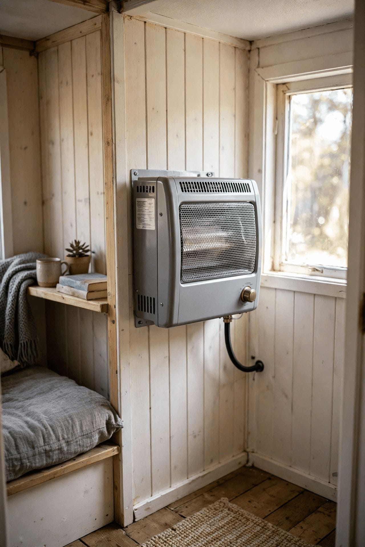 how to heat tiny house winter warm sleeping loft
