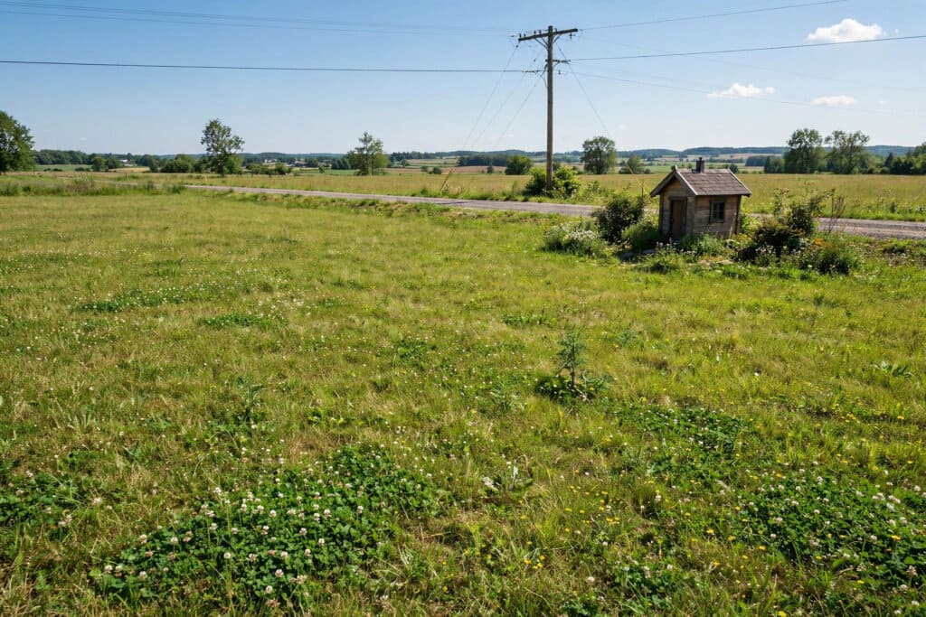 land cost tiny house acre with access, clearing and utility connections to price before buying