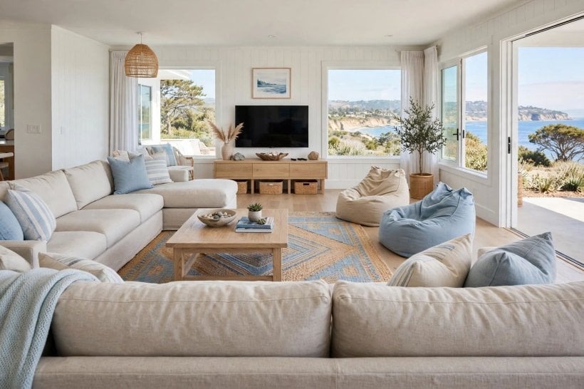 living room arrangements with tv: television mounted above a fireplace with seating pulled closer