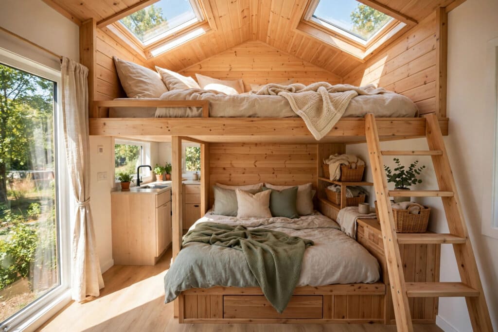 loft vs downstairs bedroom tiny house