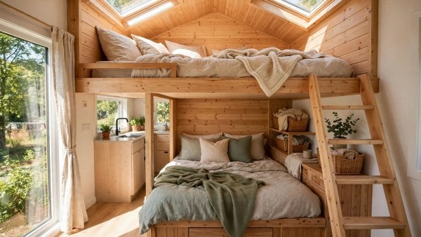 loft vs downstairs bedroom tiny house