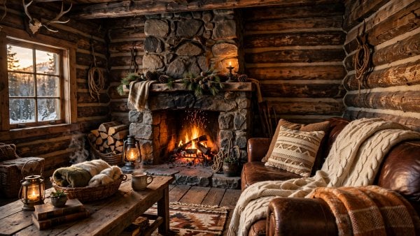log cabin inside