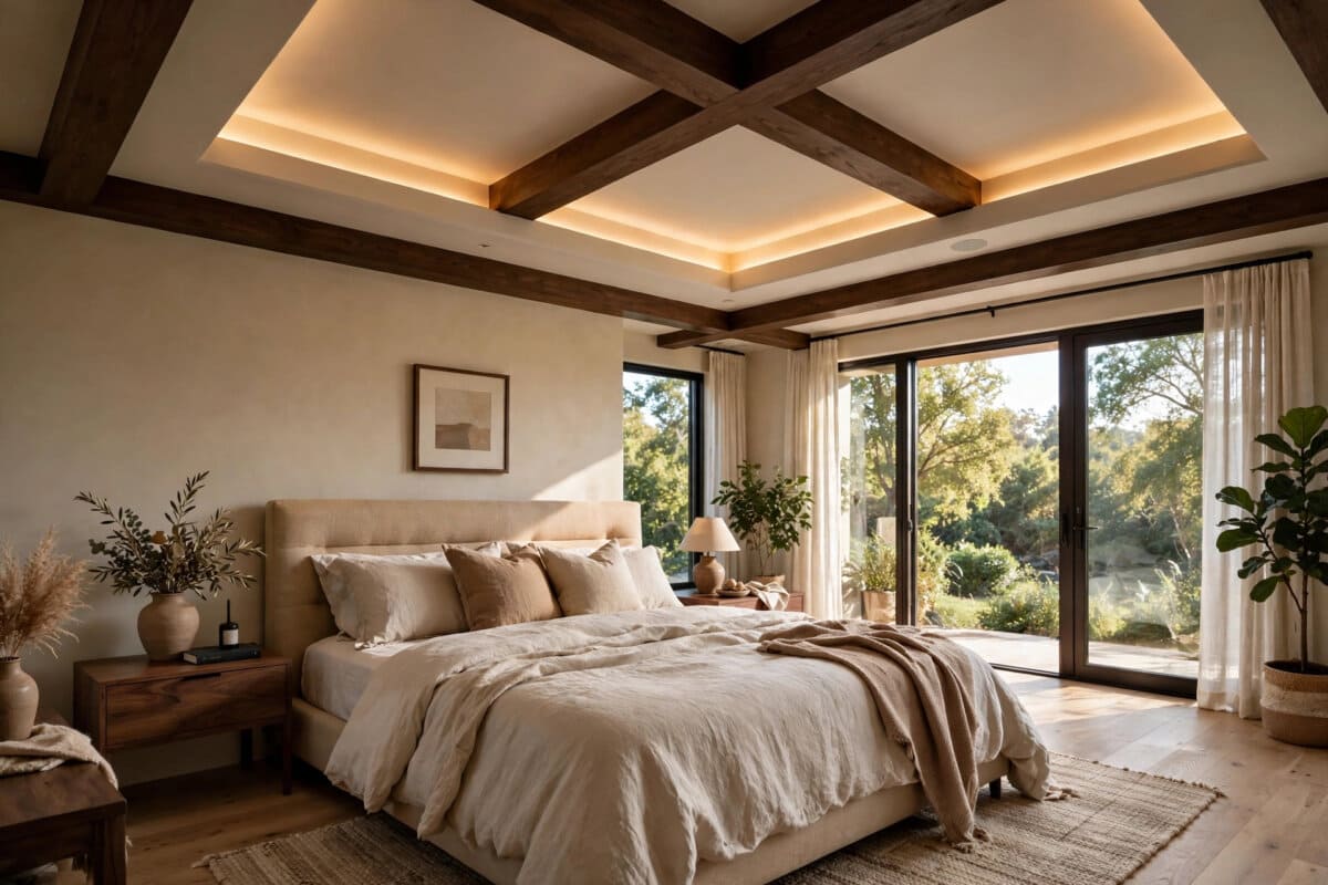 Cardness In Ceiling 75 Bedroom Ceiling Ideas: Beams, Trays, Colour and Lighting
