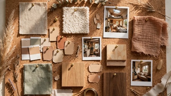 idea board for interior design tiny house