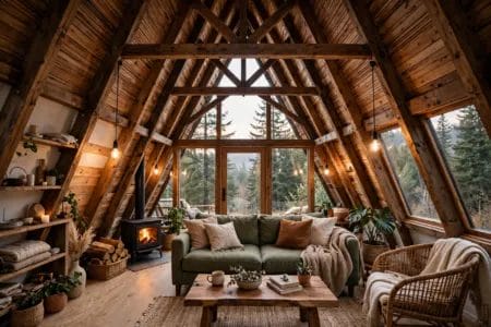 a-frame tiny house interior