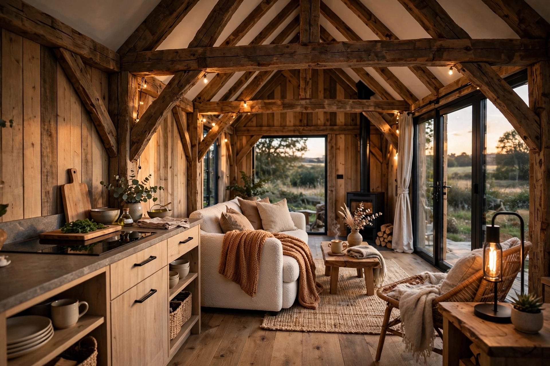 tiny barn house interior