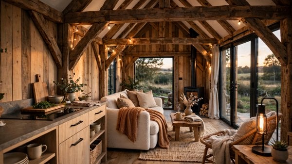 tiny barn house interior