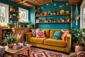colorful tiny house interior