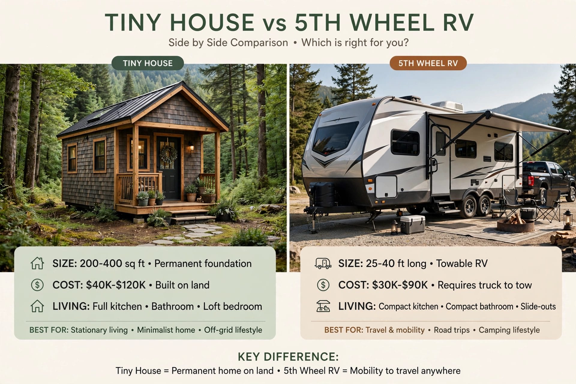 tiny house vs 5th wheel living