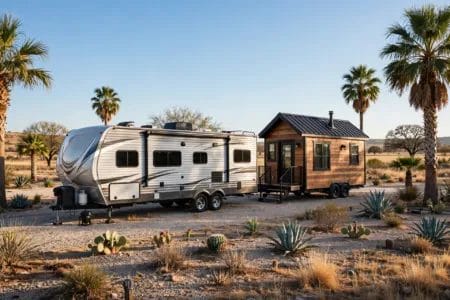 fifth wheel vs towable tiny home winter texans