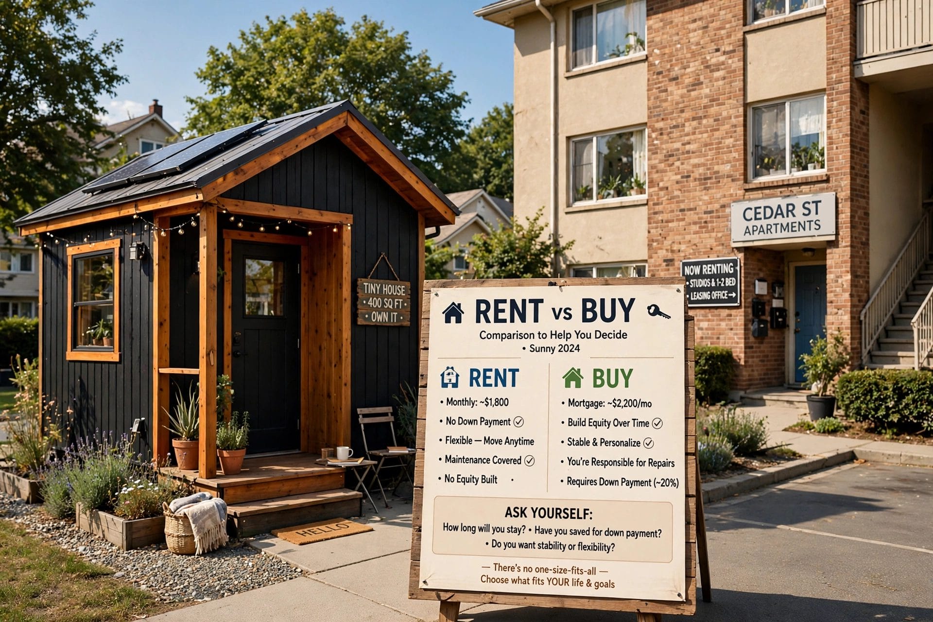 is it better to rent a house or buy a tiny house