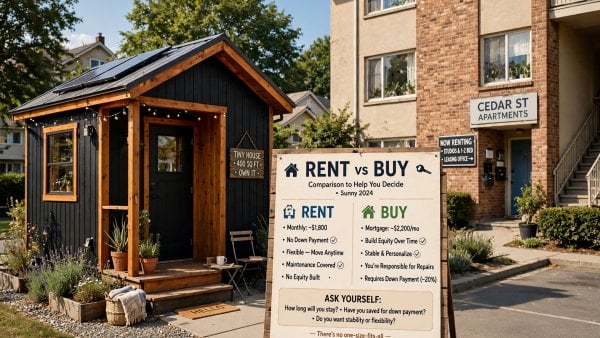 is it better to rent a house or buy a tiny house