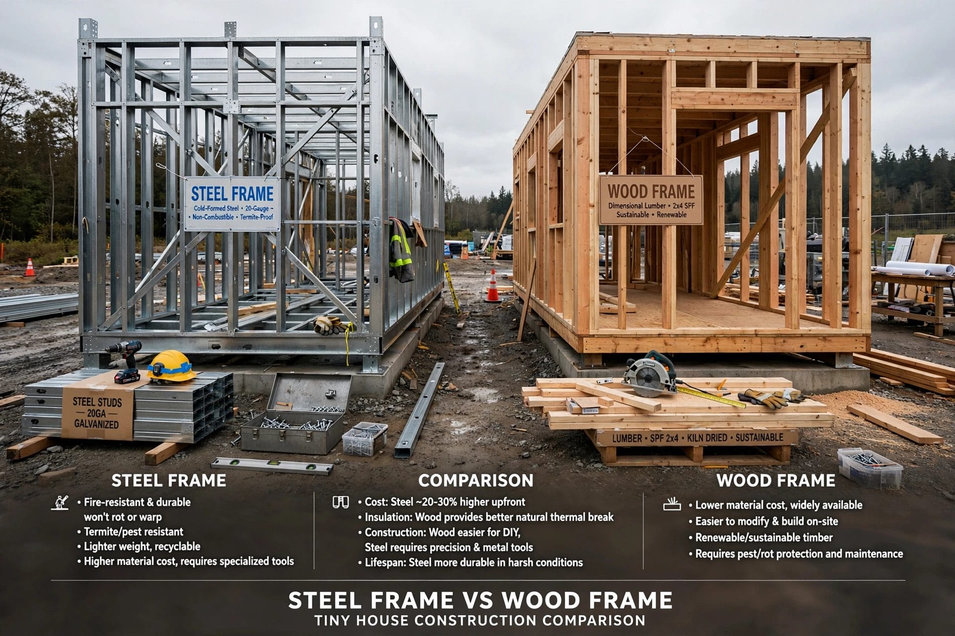 are steel framed tiny houses better than wood