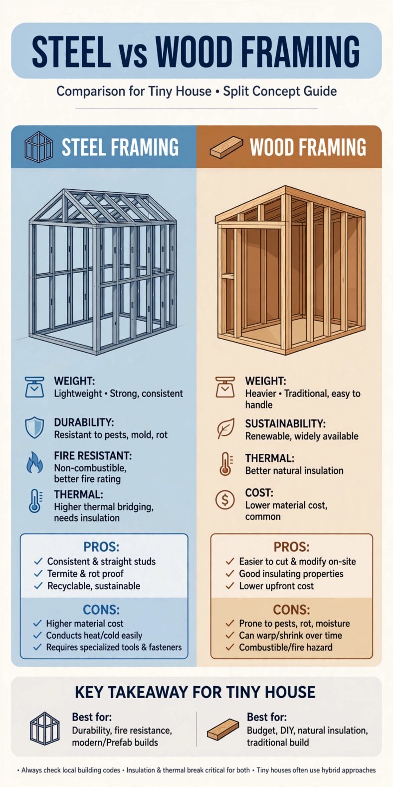 steel framed vs wood tiny houses