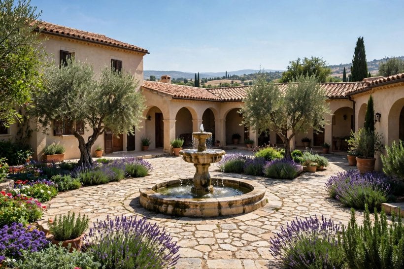 photos mediterranean beige homes: shuttered windows and small balcony on a beige facade
