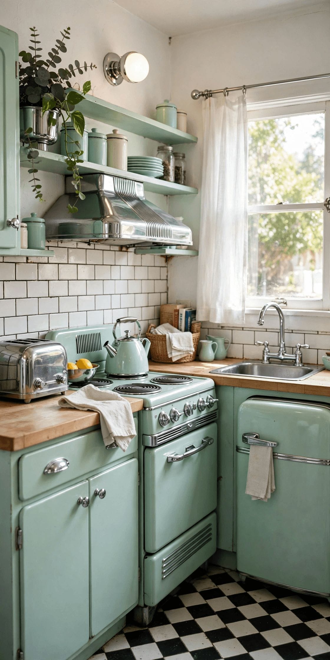 mid century tiny house interior