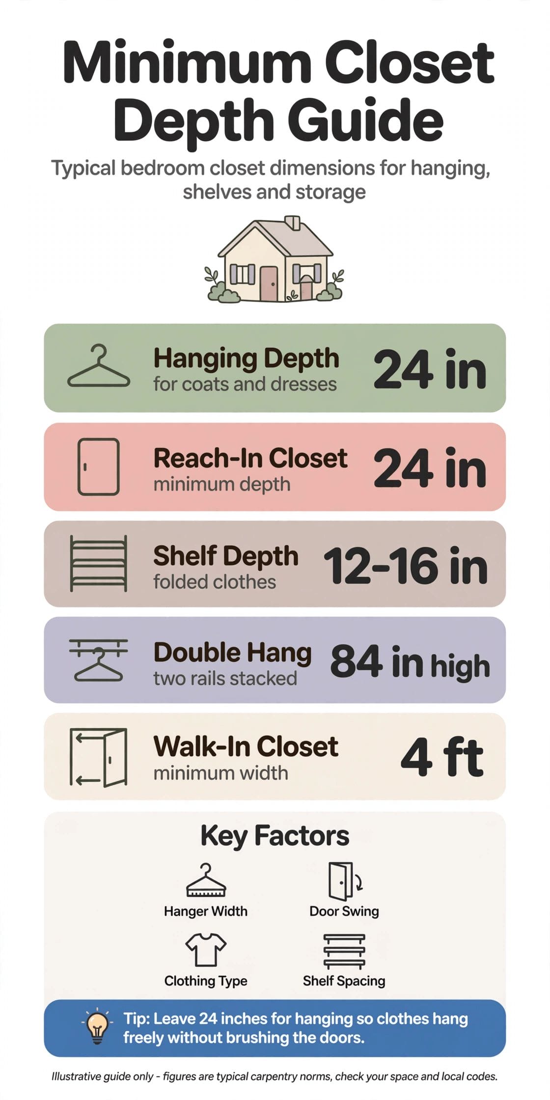 minimum closet depth