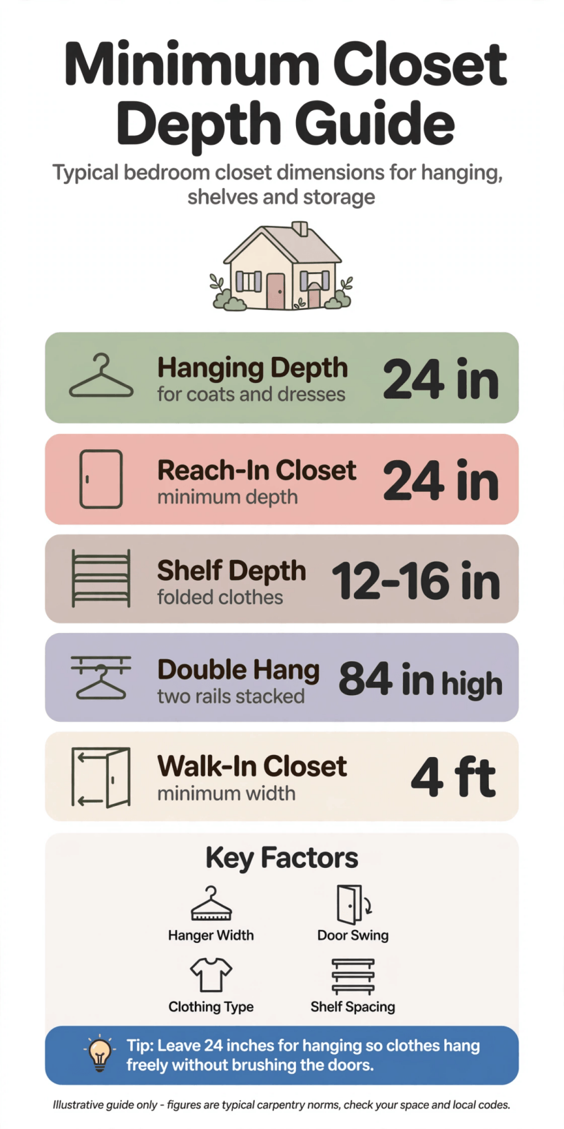 minimum closet depth