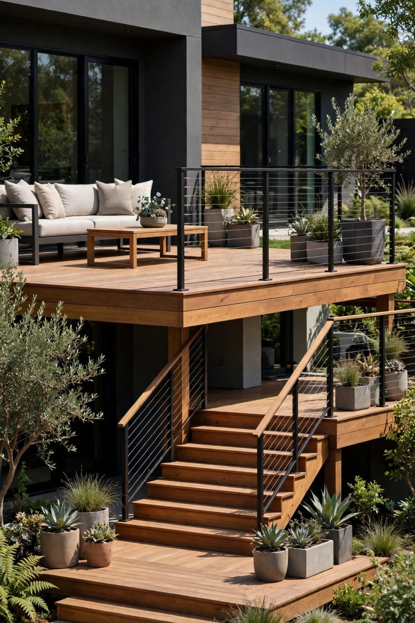 modern wood decking